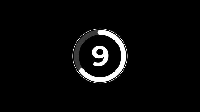 Progress circles counting down with numbers in black background during digital presentation