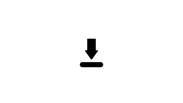 Minimalist download animation, pulsing arrow symbol for web ui and digital interface