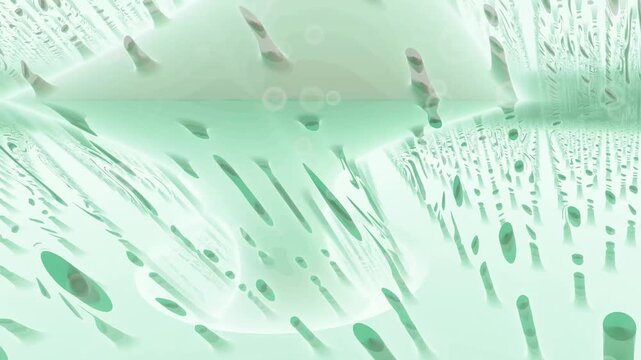 Abstract mint green 3D fractal motion background seamless loop 4K