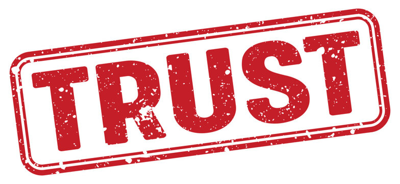 trust red grunge stamp with no background. trust stamp