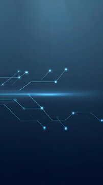 Glowing Digital Network Nodes Connecting on Dark Abstract Background