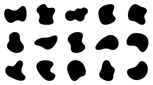 Black abstract blob shapes collection