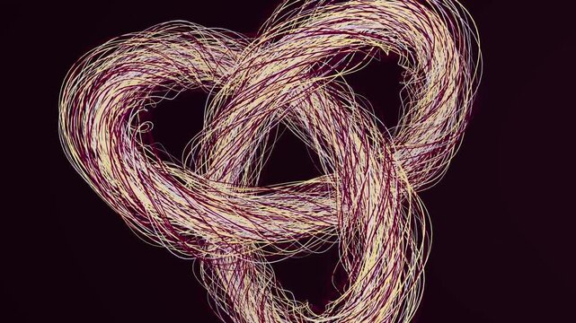 Abstract 3D Torus Knot Particle Lines Rotating Animation Motion Background Loop