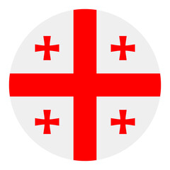 Obraz premium Round Georgia Flag Button