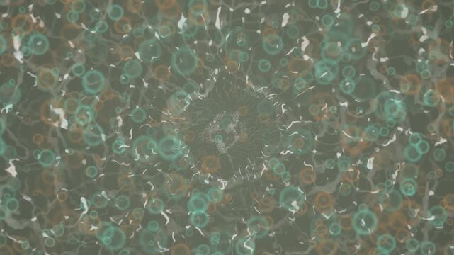 Abstract bokeh circle motion graphics background with flowing light effects loop