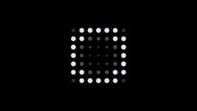 Halftone Dot Grid Radial Wave Loading Spinner Animation with Alpha Channel