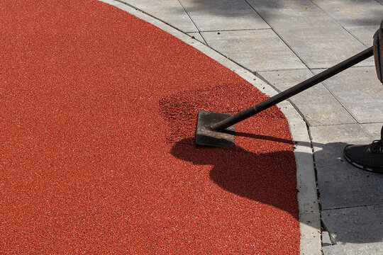 final smoothing of surface for future playground for children