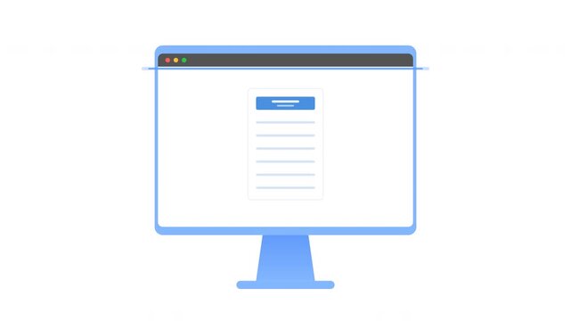 Minimalist computer screen with login or registration form