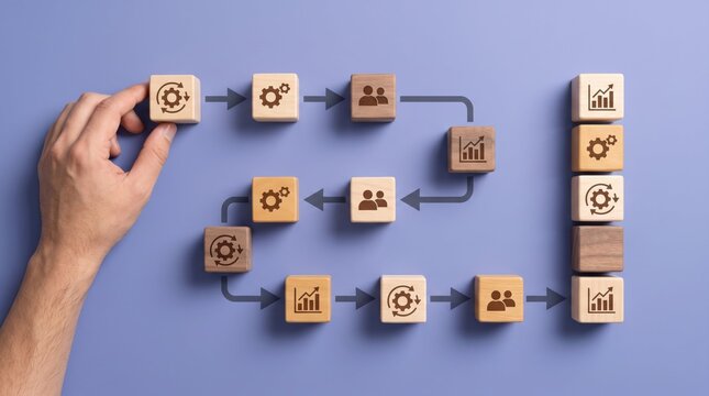Business process management workflow and strategy planning concept
