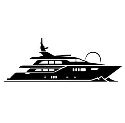 warship icon set. military battleship vector symbol. navy war ship sign in black filled and outlined style. © Maria