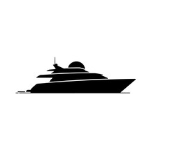 warship icon set. military battleship vector symbol. navy war ship sign in black filled and outlined style. © Maria