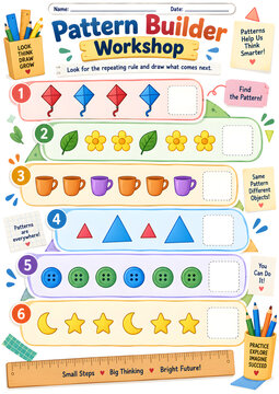 Preschool Repeating Pattern Recognition Worksheet