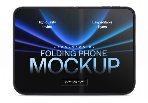 Hands Holding Folding Smartphone Mockup for App and Screen Design Presentation