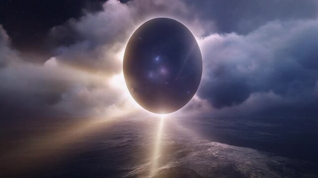 雲と光で開く宇宙の神聖な扉