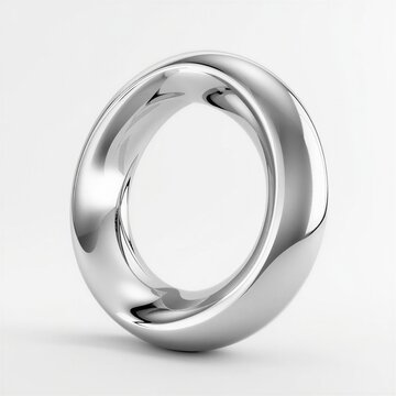 3D silver chrome mobius loop