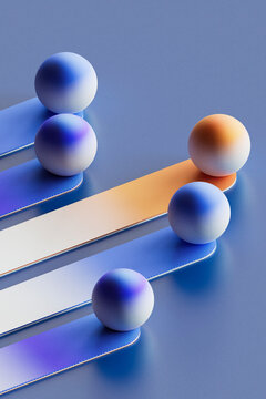 3D Competitive Ranking and Business Performance Concept