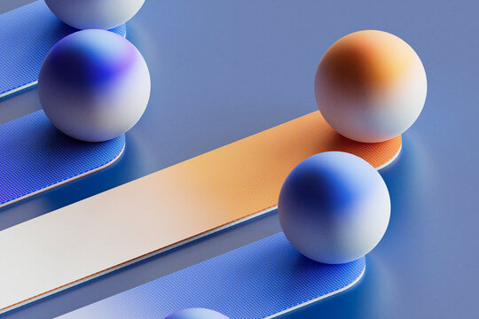 3D Leadership and Competition on Abstract Business Tracks