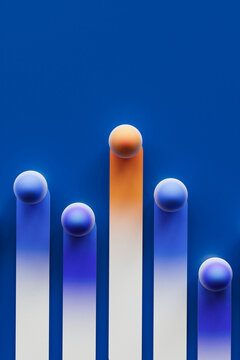 3D Performance Bar Chart and Business Statistics Infographic