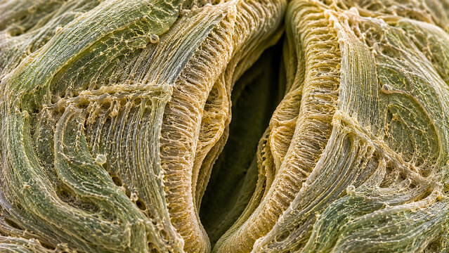 Ultra Realistic Guard Cell Wall Microarchitecture Microscopic Stomatal Structure Scientific Botanical Background