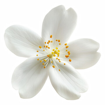 White Flower Blossom isolated on transparent background Generative Ai.