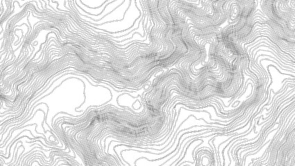 Fototapeta premium Topographic Line Contour Map Halftone Texture Background HD. Abstract Terrain Elevation Contour Pattern Halftone Overlay.