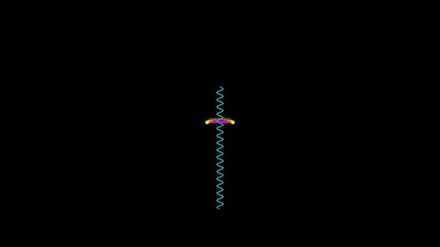 Energetic Wavy Teal Line with Vibrant Central Accent on Black
