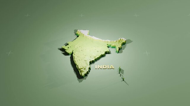 Detailed 3D Terrain and Elevation Map of India