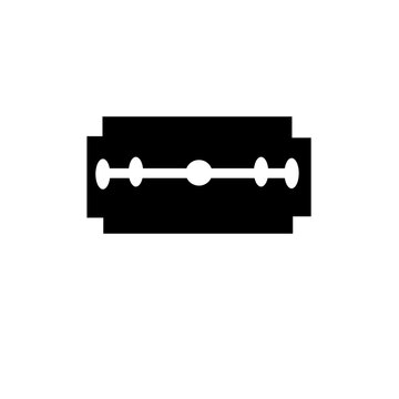 Black razor blade icon vector illustration isolated on white background.