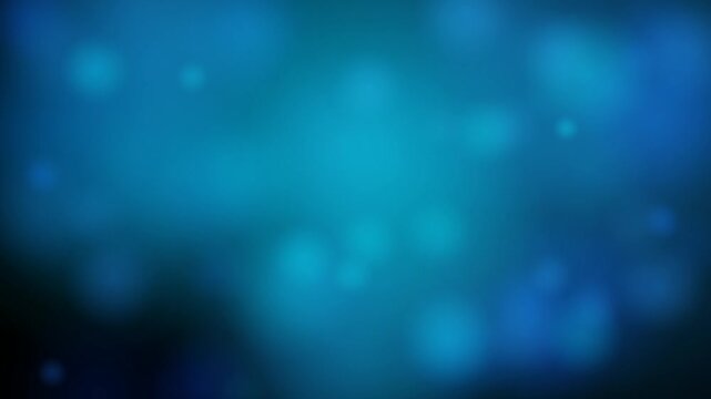 Abstract blue background with soft glowing bokeh lights