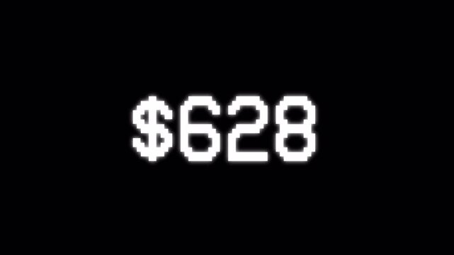 Us dollar price progress shown on digital display counter. 4k