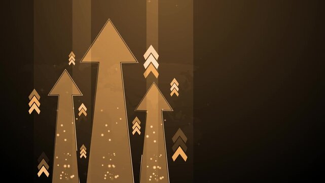 Abstract arrows pointing upward symbolizing growth progress success and rising business goals animation
