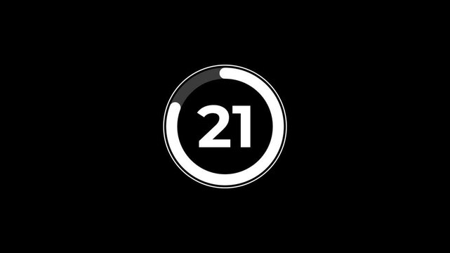 Circular progress indicators counting down from 26 against a dark background with subtle motion