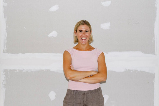 Portrait of smiling architect at renovation site