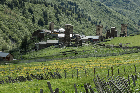 Medieval Svan Towers in Ushguli, Upper Svaneti