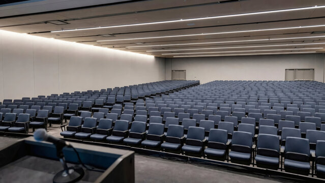 Empty auditorium with speaker podium