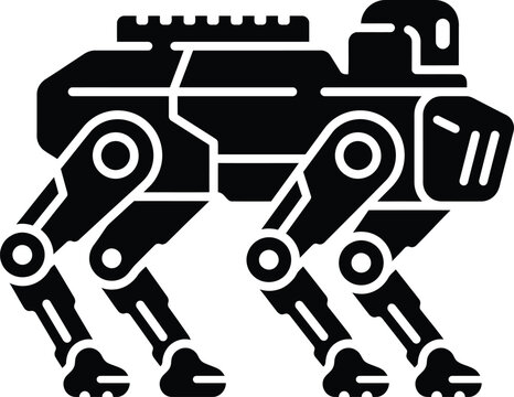 Quadrupedal Robot Silhouette &ndash; Four-Legged Autonomous Machine Dog Icon