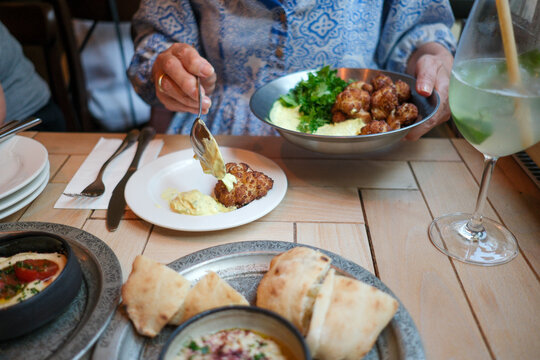 Lebanese cauliflower dish served with hummus
