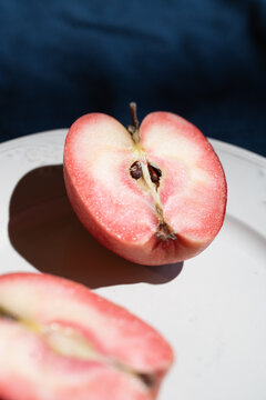 Pink-Fleshed Apple Close Up