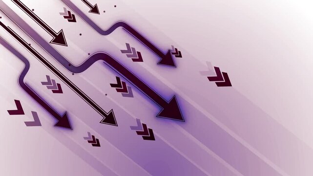 Abstract background with arrows and chevrons moving diagonally downward animation