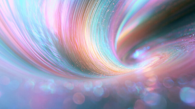 Abstract Swirling Wave of Colorful Glowing Light Lines Background