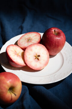 Sliced Red-Fleshed Apples