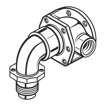 Mechanical pipe fitting with flange and threaded connection, technical for plumbing and industrial piping infrastructure