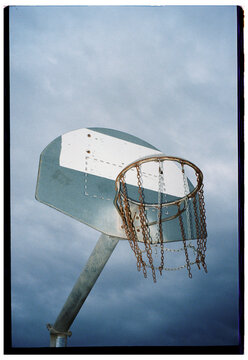 Basketball Hoop Against Blue Sky