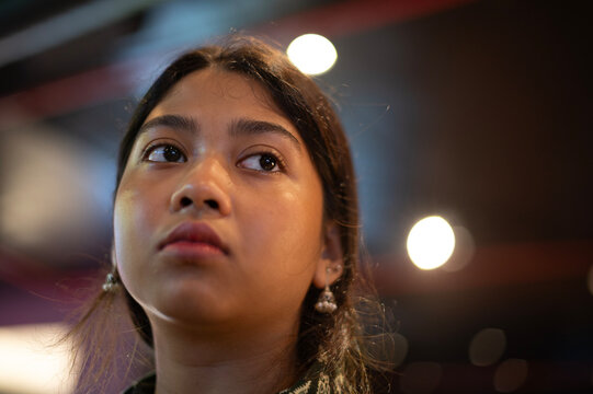 Close Up portrait of a young woman