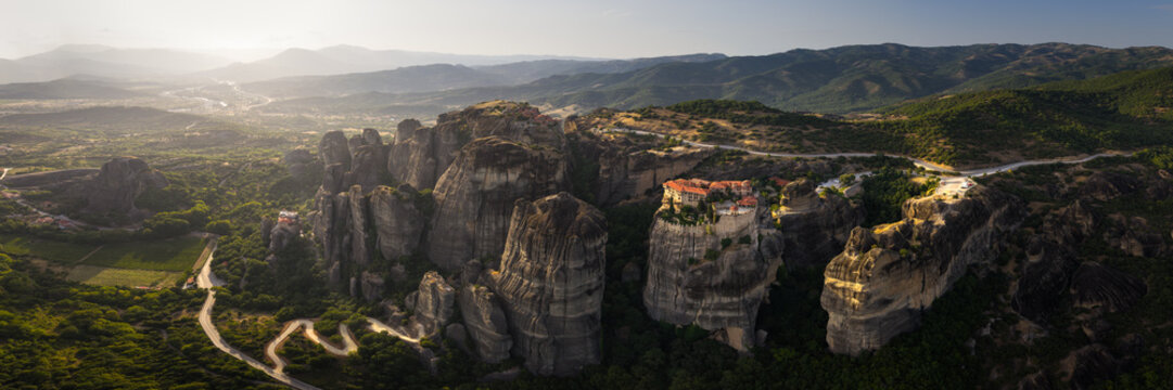 Monastery of Varlaam Meteora Aerial Kalambaka Greece