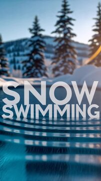 View of Outdoor Frozen Pool cold water Pond for Extreme sport winter Snow Swimming AI Generative