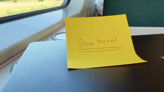 Finland Slow Travel Note on a Train Table Beside the Window
