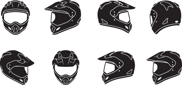 Motorcycle and motocross racing helmets collection