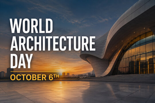 World Architecture Day October 6th Modern Building Design Concept