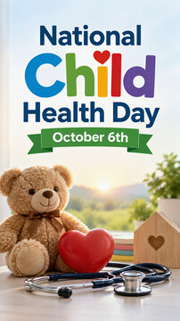National Child Health Day October 6th Pediatric Care Concept
